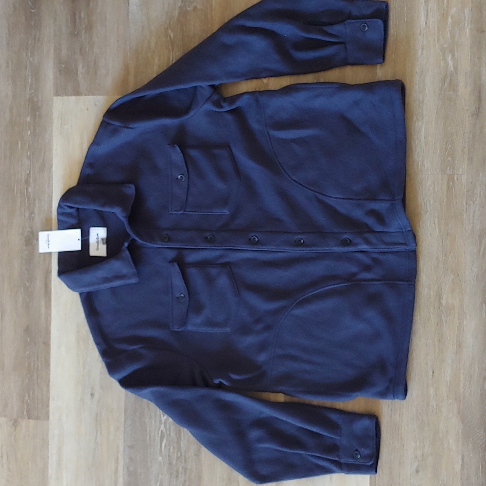 NWT Goodfellow & Co Men's Long Sleeve Fleece Shirt Jacket Blue Size L